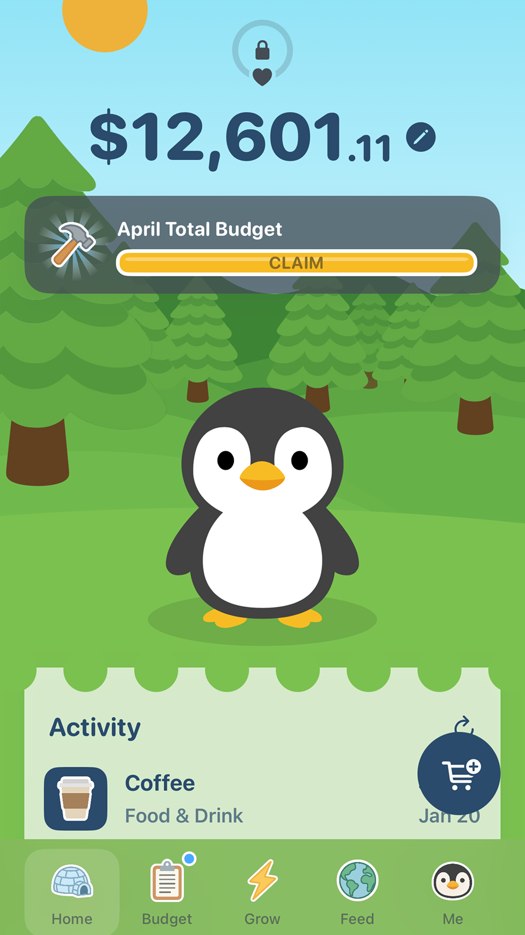 WaddleWallet app screenshot left